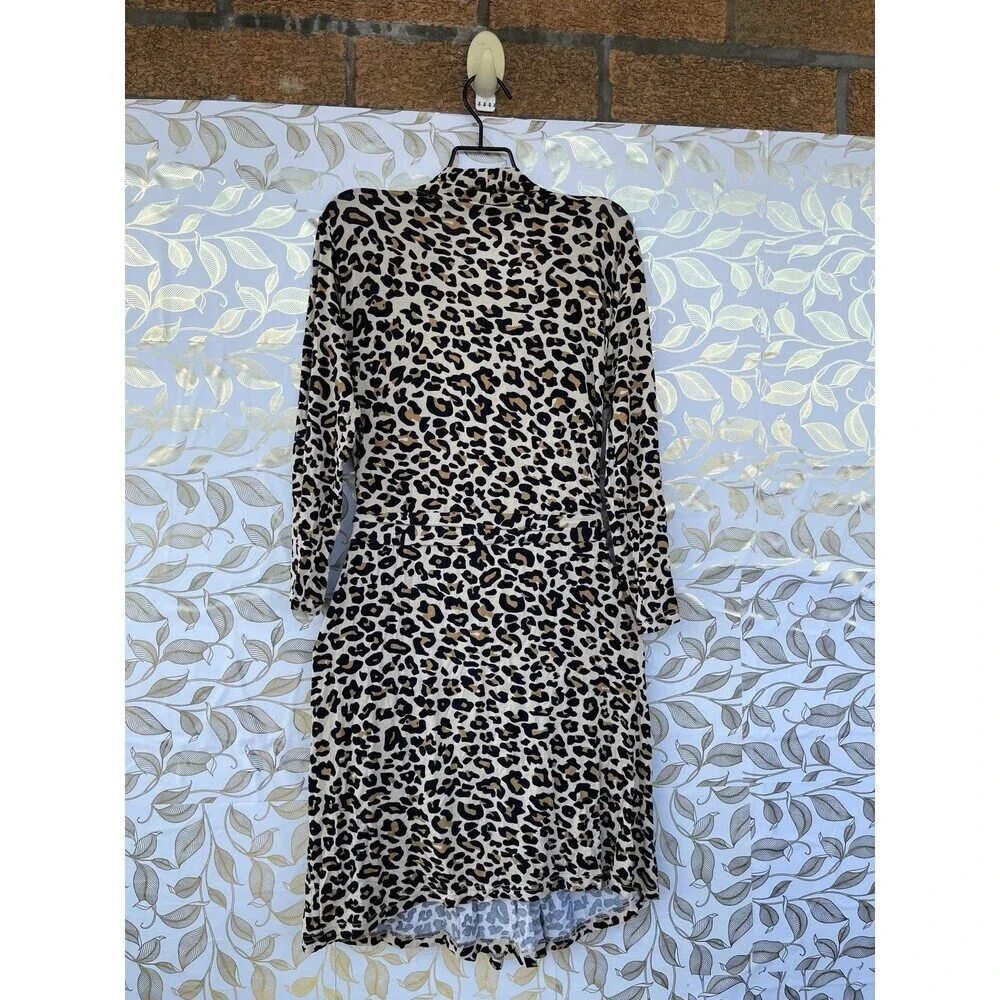 Posh Peanut Leopard Print Bamboo Robe | Mob Wife Aesthetic Loungewear Small